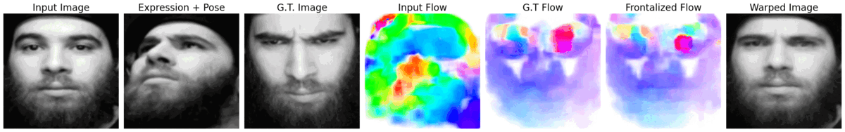 Frontal view synthesis animation